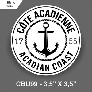 CBU99 - Autocollants pour l’extérieur « Côte Acadienne»