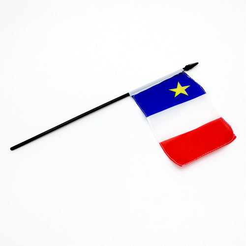 DEC5M - Mini drapeau acadien sur bâton